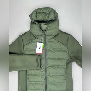 SPYDER SOFT SHELL PUFFER JACKET FULL ZIP HOODED